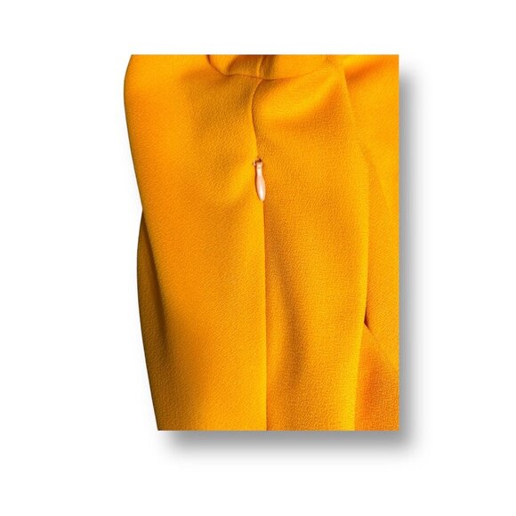 Zara L Yellow Collared Button Dress Draped Waist Hidden Zipper Long Sleeve Mini - Picture 6 of 9